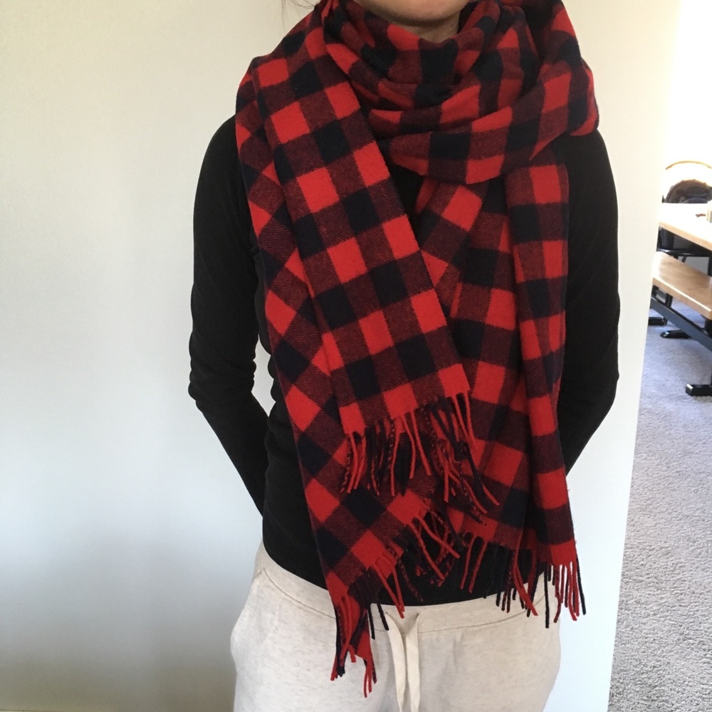 J.Crew wool buffalo plaid scarf
